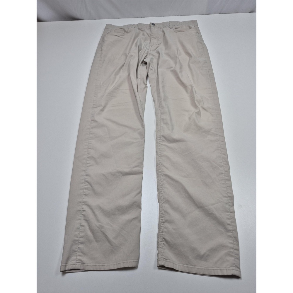 Faherty Movement 5-Pocket Pants Mens 36 Beige Organic Cotton Coolmax MBC0102-LSD